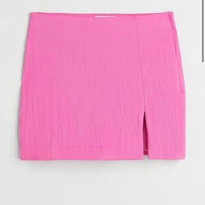H&M Pink SHORT LINEN-BLEND SKIRT Size 6